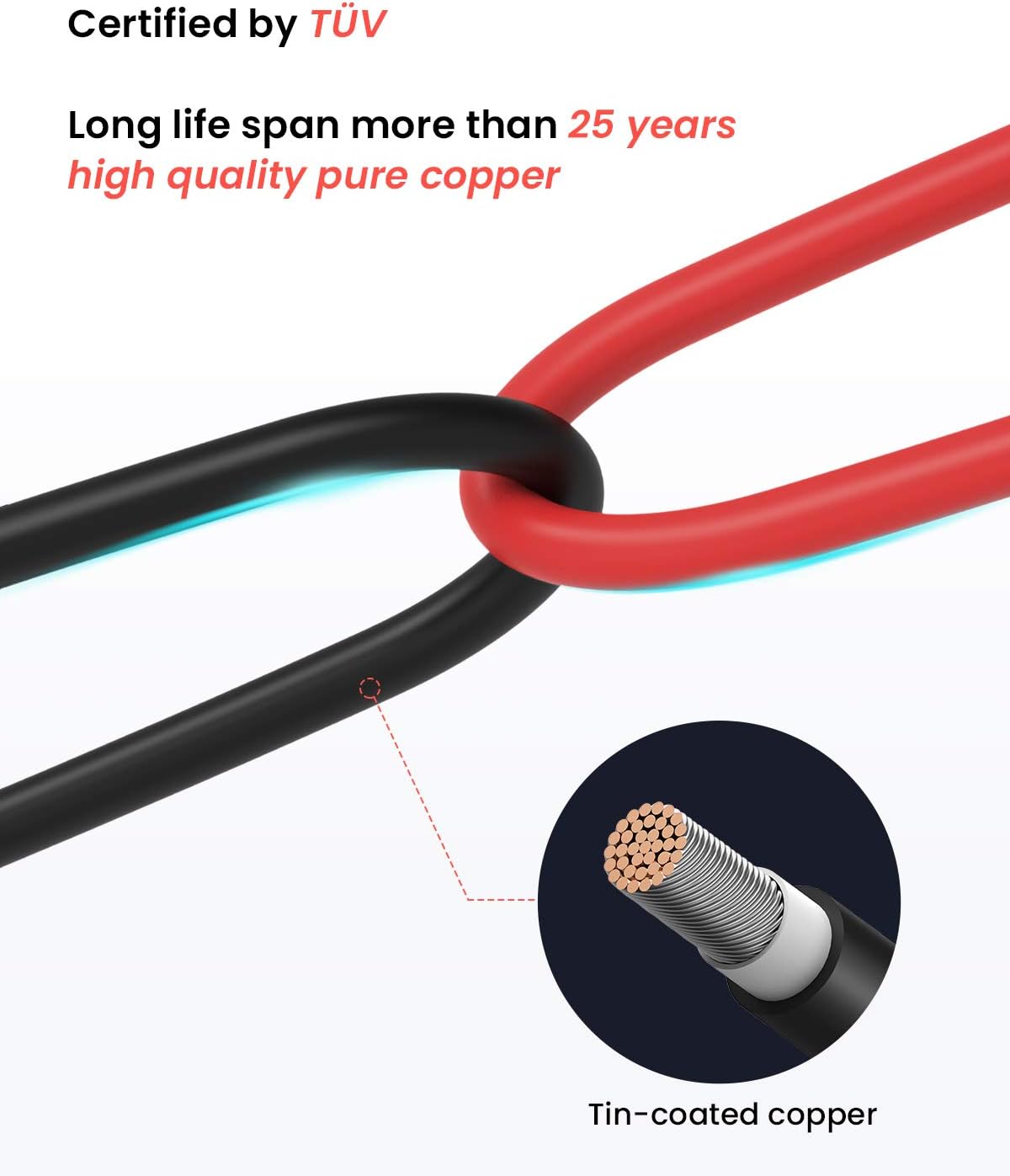 Thumbnail 1 de BougeRV 100Feet 10AWG Solar Extension Cable