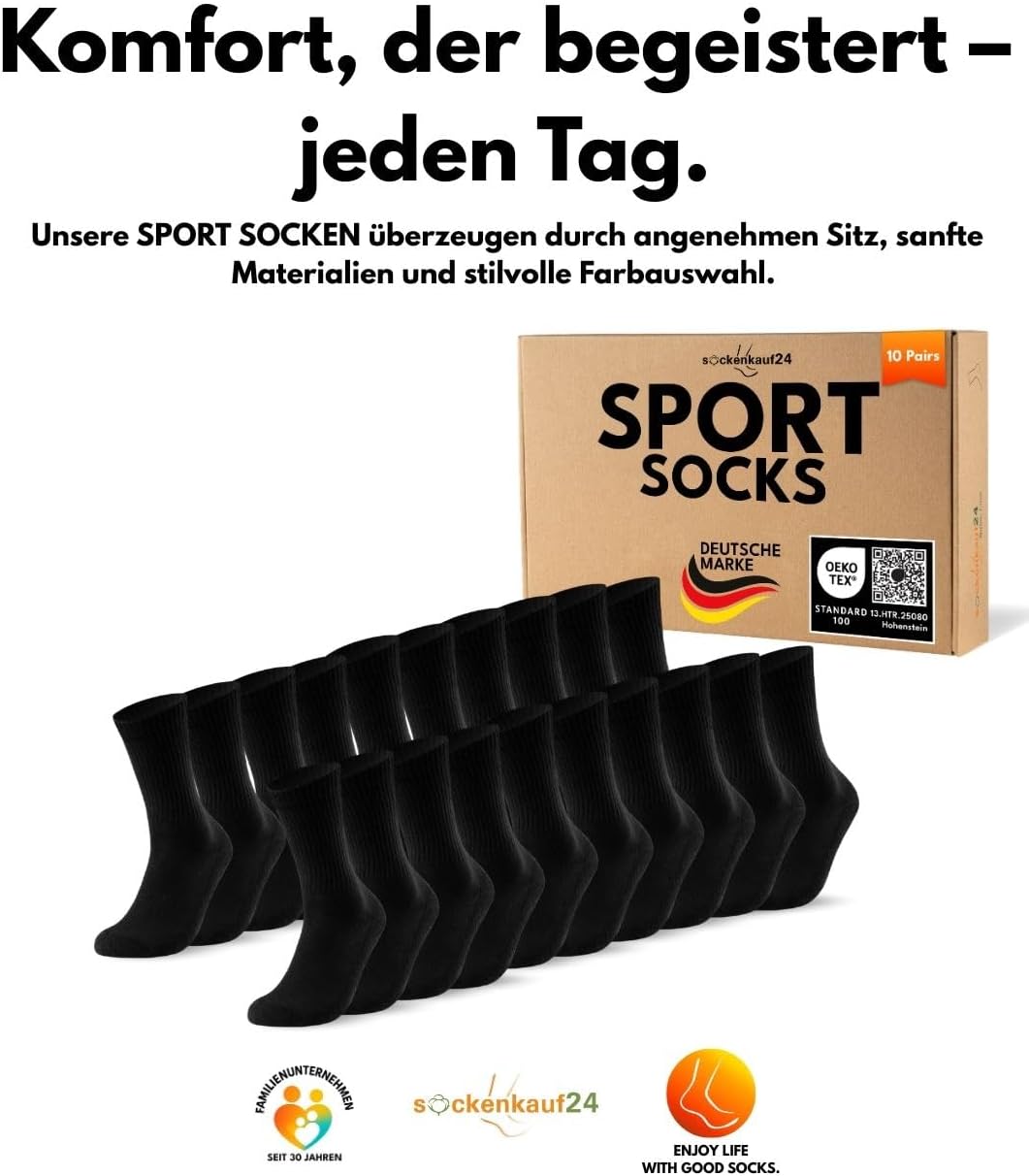 Thumbnail 5 de 10 Paar Sportsocken Tennissocken 80% Baumwolle