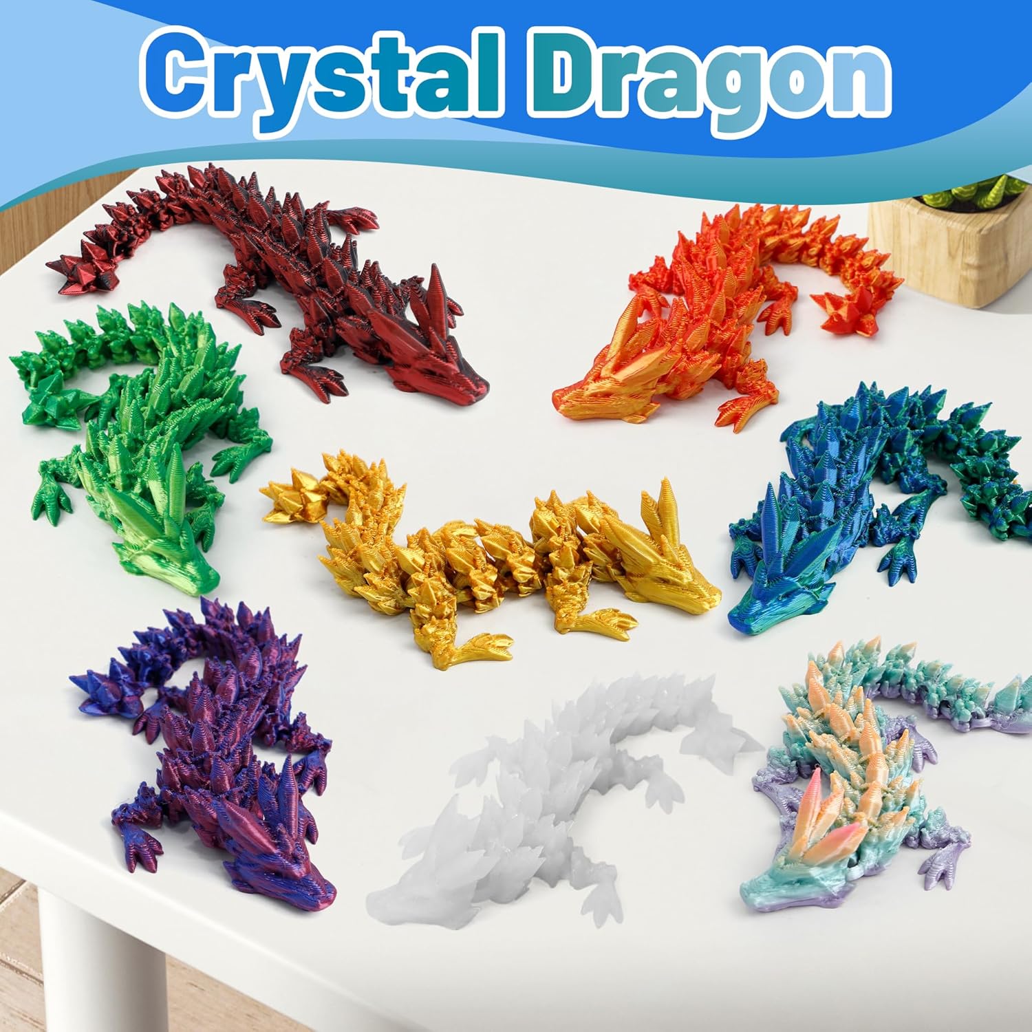 Thumbnail 5 de Flavery Drachen im Ei – flexibler 3D-gedruckter Kristalldrache im Osterei (6 Farben)