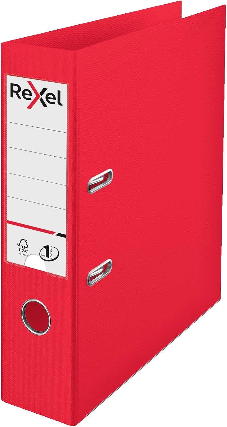 Detalle 2 de Rexel Choices A4 Lever Arch Files 3-Pack (Black, Red, Blue) – Durable, Replaceable Spine Labels
