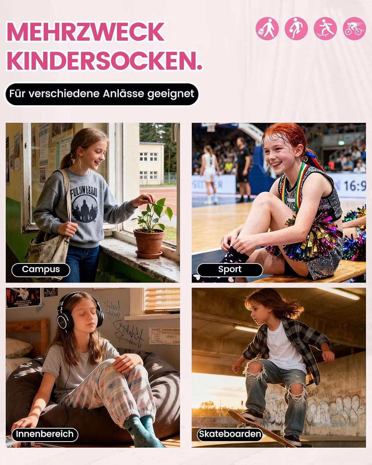 Thumbnail 5 de Kyopp Chaussettes rigolotes pour enfants – 10 paires, coton, animaux, unisexe