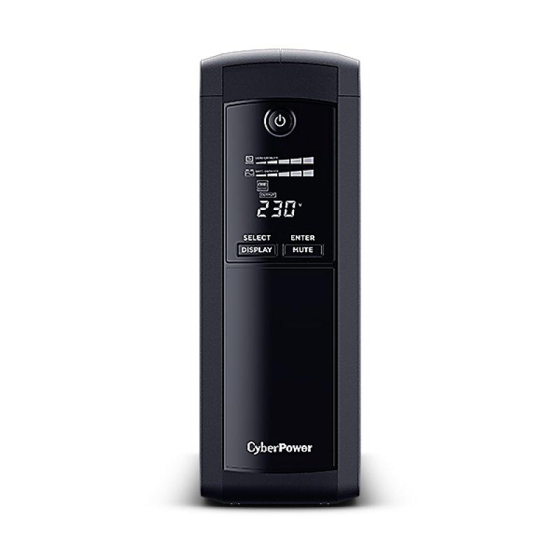 Detalle 1 de CyberPower VP1200ELCD-DE: SAI UPS de 1200VA / 720W para protección fiable en hogar u oficina