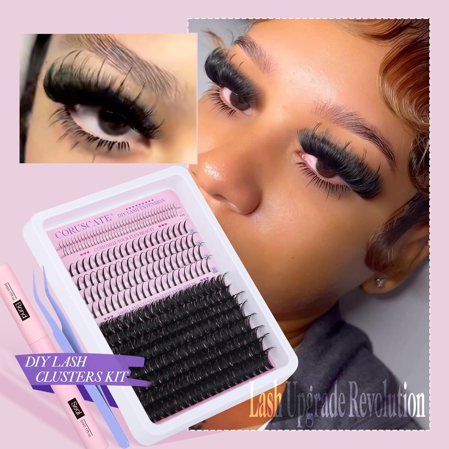 Thumbnail 4 de CORUSCATE 100D Lash Clusters Kit: DIY Volume Extensions with Bottom Lashes Spikes