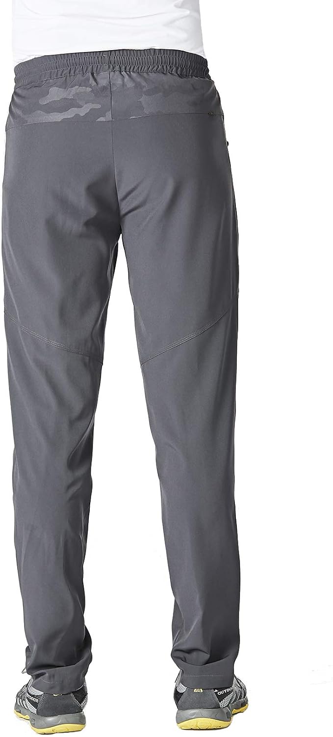 Detalle de EKLENTSON men’s lightweight outdoor hiking trousers with quick-dry stretch and zip pockets