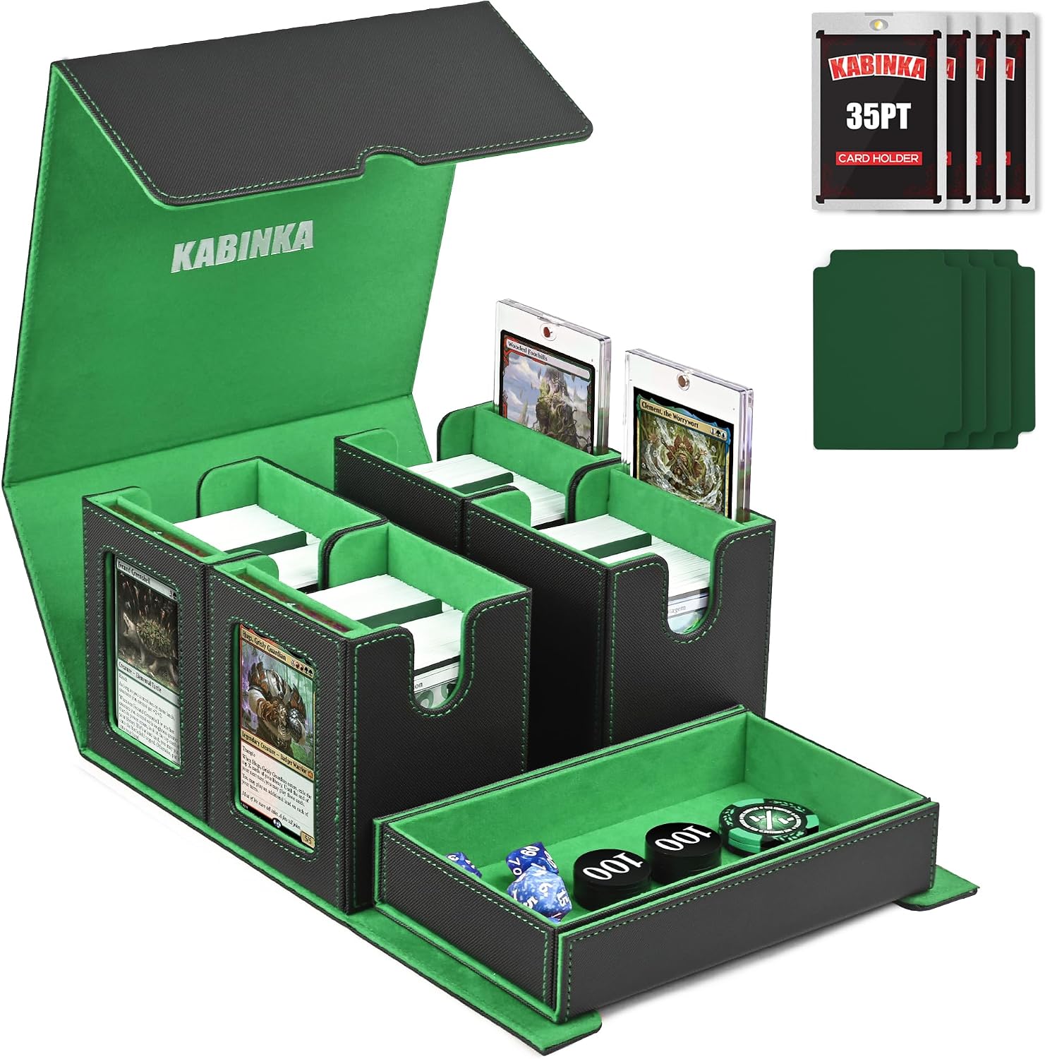 Thumbnail 6 de Kabinka Card Deck Box for MTG Commander: 5-in-1 Modular Organizer (Black)