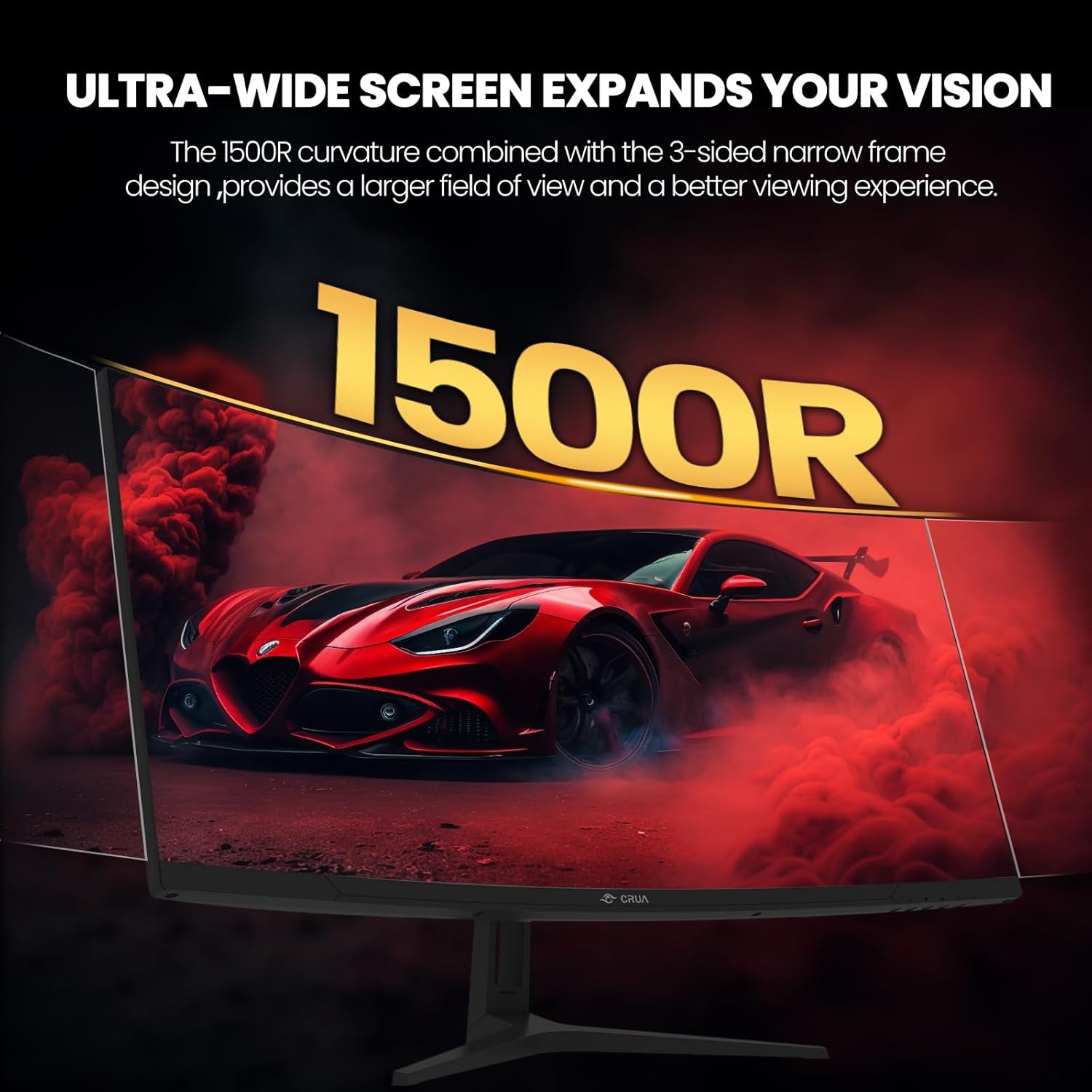 Thumbnail 6 de CRUA 34-Inch Ultrawide Gaming Monitor (3440x1440, 165Hz, 1500R Curved) with FreeSync and Wall Mount