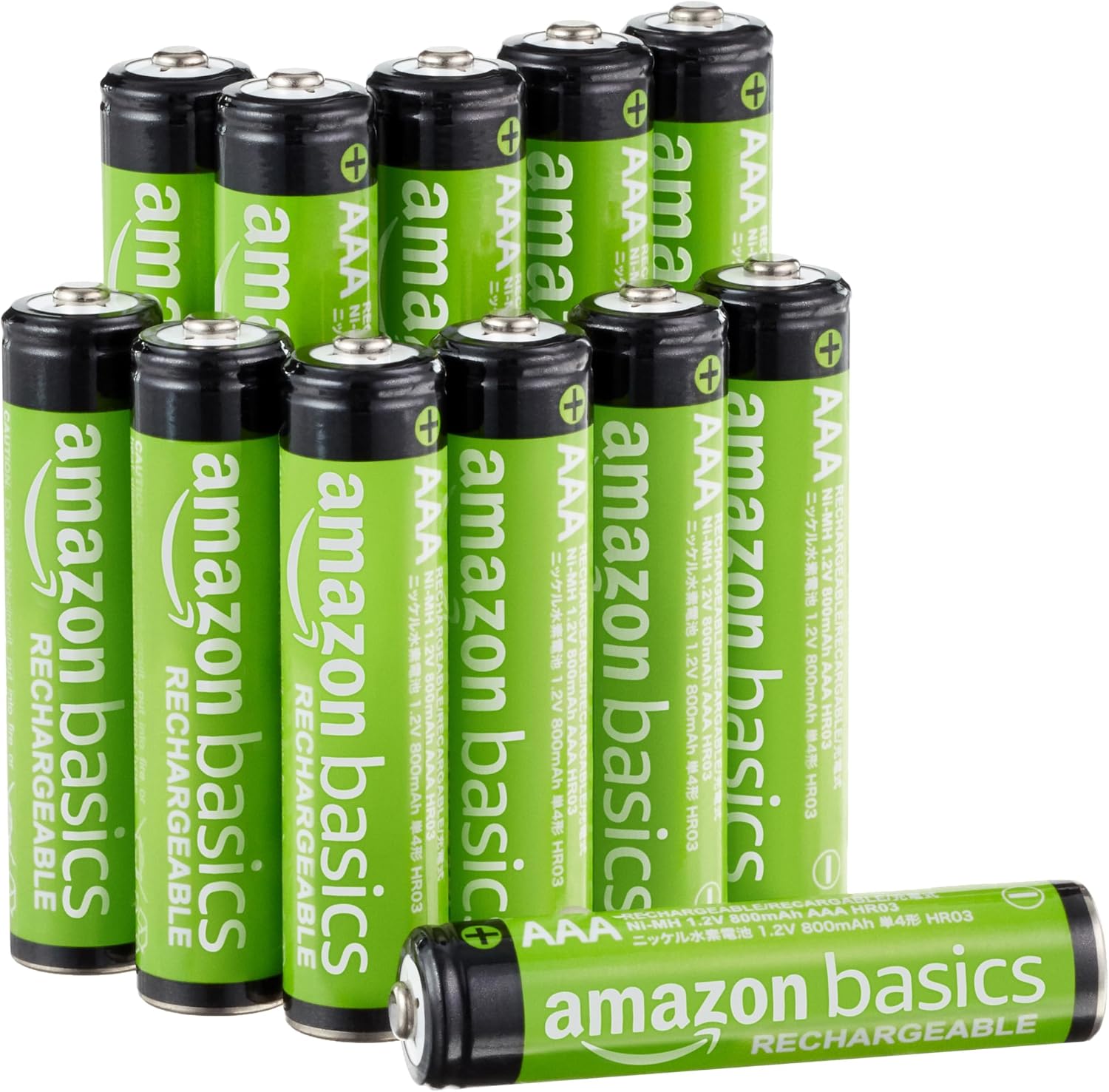Detalle de Amazon Basics Lot de 24 piles rechargeables AA NiMH 2000 mAh (1,2 V) — préchargées