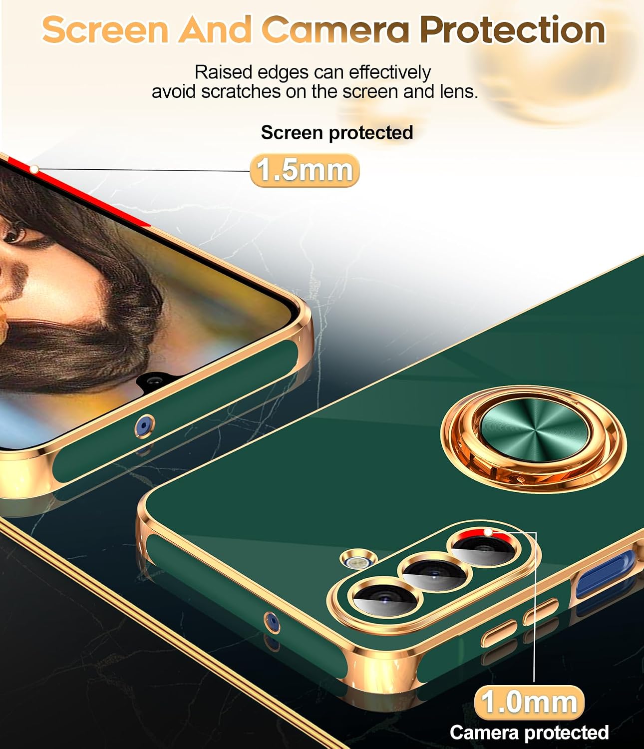 Thumbnail 3 de LeYi Galaxy A17 5G Case with 360° Ring Stand and 2 Screen Protectors