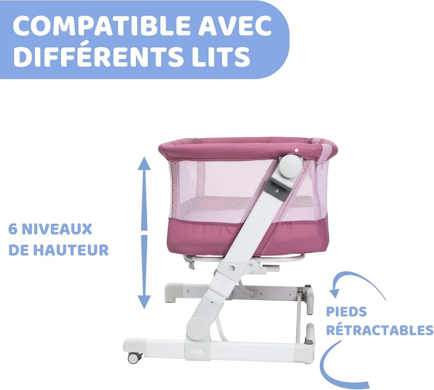 Thumbnail 4 de Chicco Next2Me Pop Up Culla Neonato co-sleeping con chiusura compatta e ruote, orchid