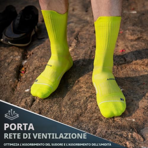 Detalle de Rahhint Coolmax Compressione: Calzini Running Uomo 3Paia – Anti-Vesciche, Supporto Arco Plantare