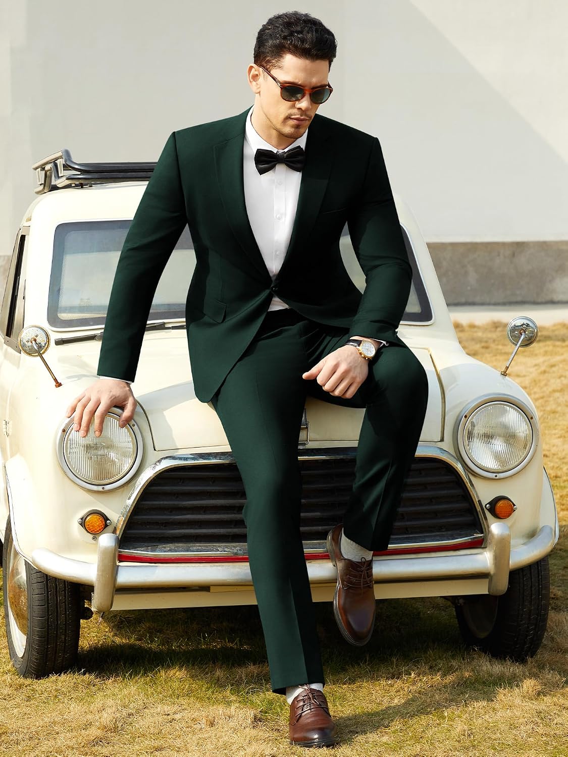 Detalle 2 de WEEN CHARM Men's Slim-Fit Two-Piece Suit with One-Button Blazer and Trousers