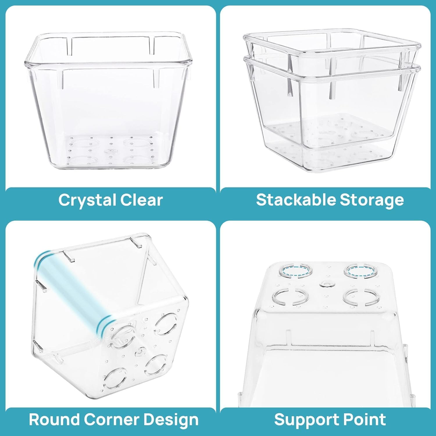 Thumbnail 4 de Vtopmart 15 Pack Drawer Organisers — 4-Size Clear Drawer Trays for Makeup, Kitchen, Office and More