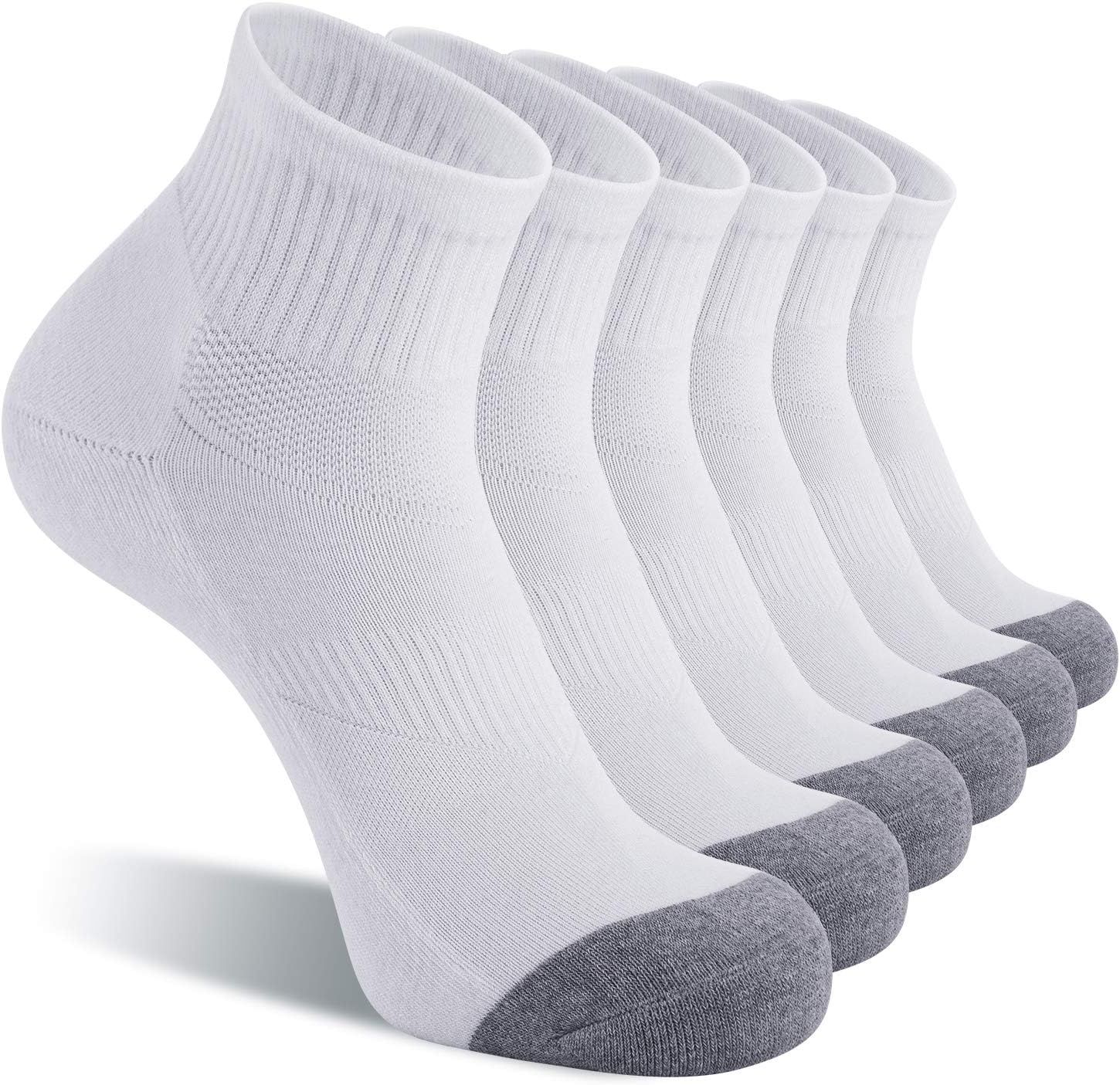 Detalle de CS CELERSPORT 6 Pack Men's Ankle Socks with Cushion — Soft Cotton Comfort for Running