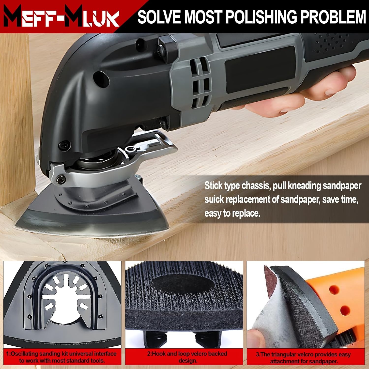 Detalle 2 de 156Pcs Multi Tool Sanding Pad Kit