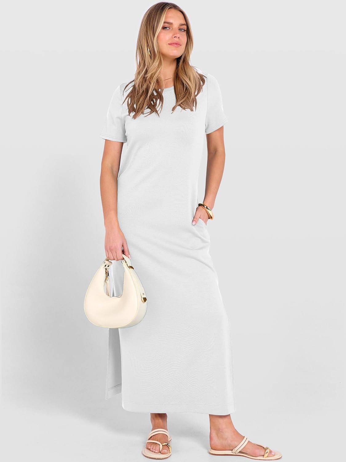 Thumbnail 6 de ANRABESS Womens Summer Casual Maxi Dress: Soft, Wrinkle-Free Travel Dress with Side Split