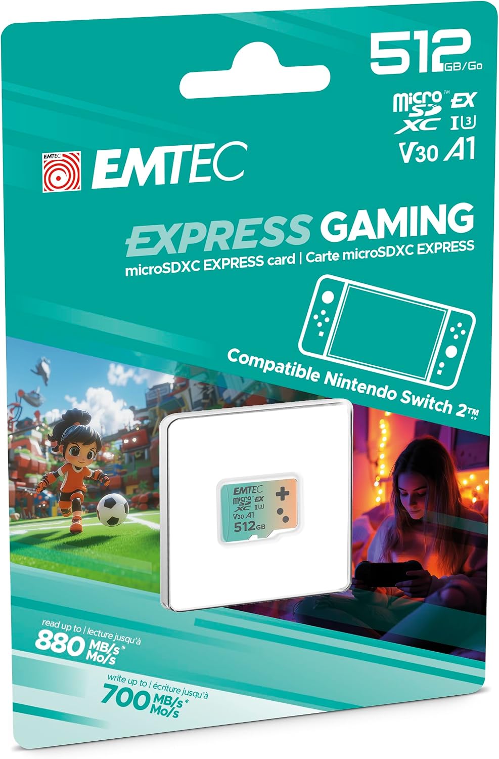 Detalle de EMTEC mSD EXPRESS UHS-I U3, karta microSDXC 128 GB do Nintendo Switch 2