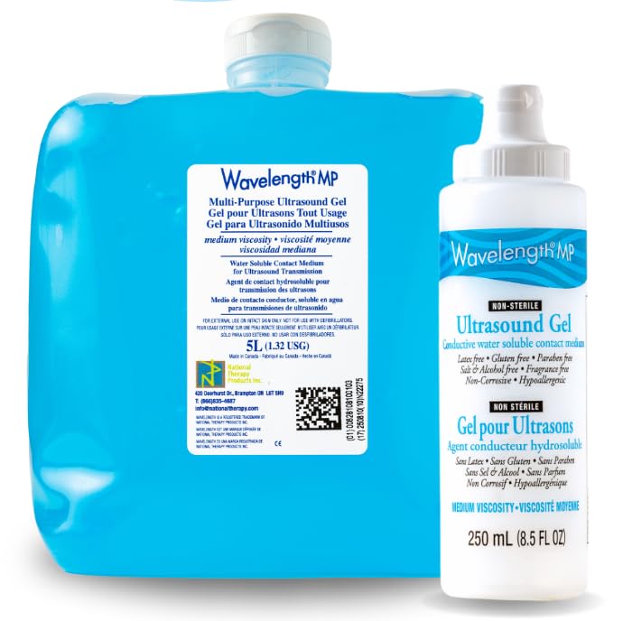Detalle de Wavelength 5L Blue Multi-Purpose Ultrasound Gel with 250 mL Bottle