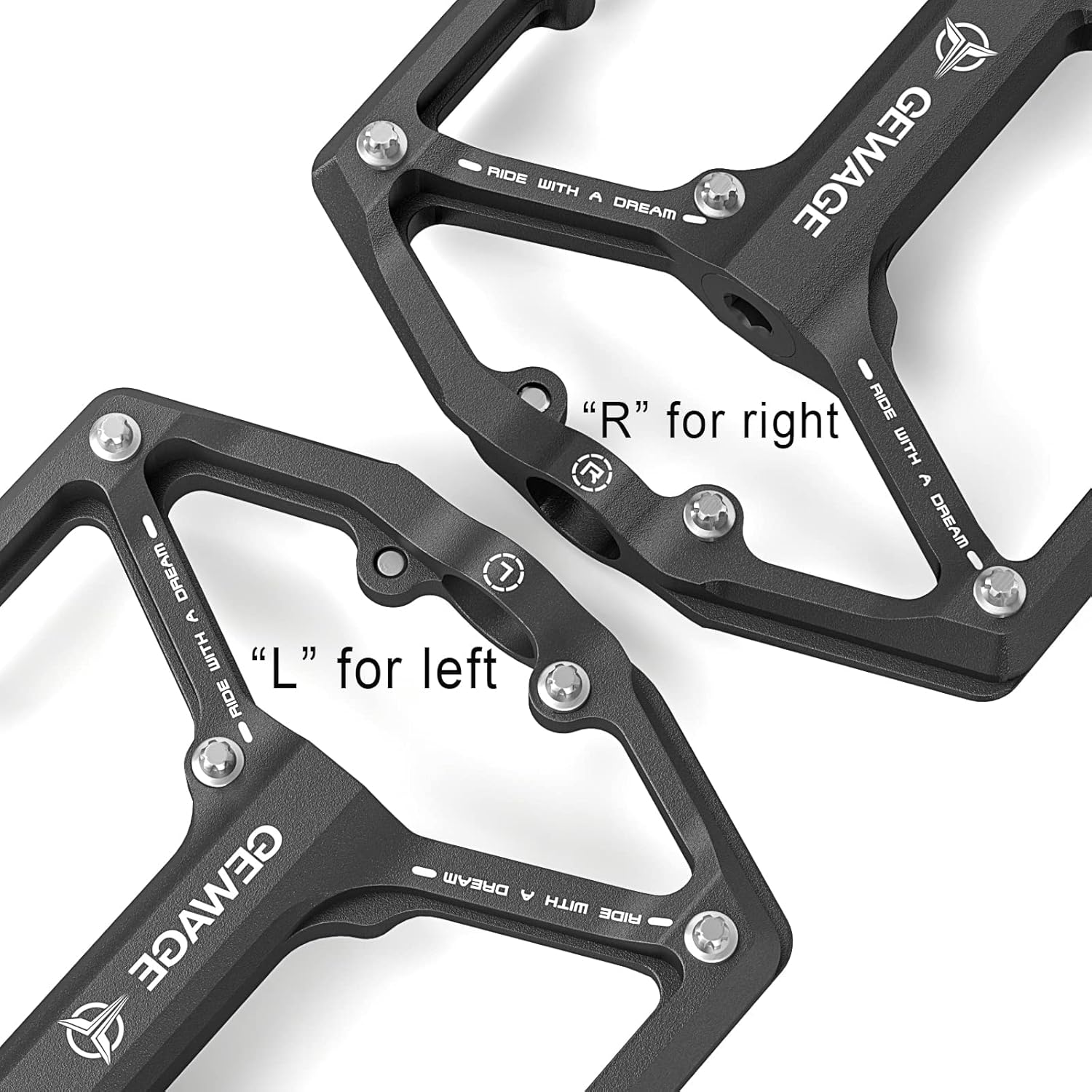 Thumbnail 4 de GEWAGE Road/Mountain Bike Pedals – 3 Bearings, 9/16” CNC Flat Pedals with Removable Anti-Skid Nails