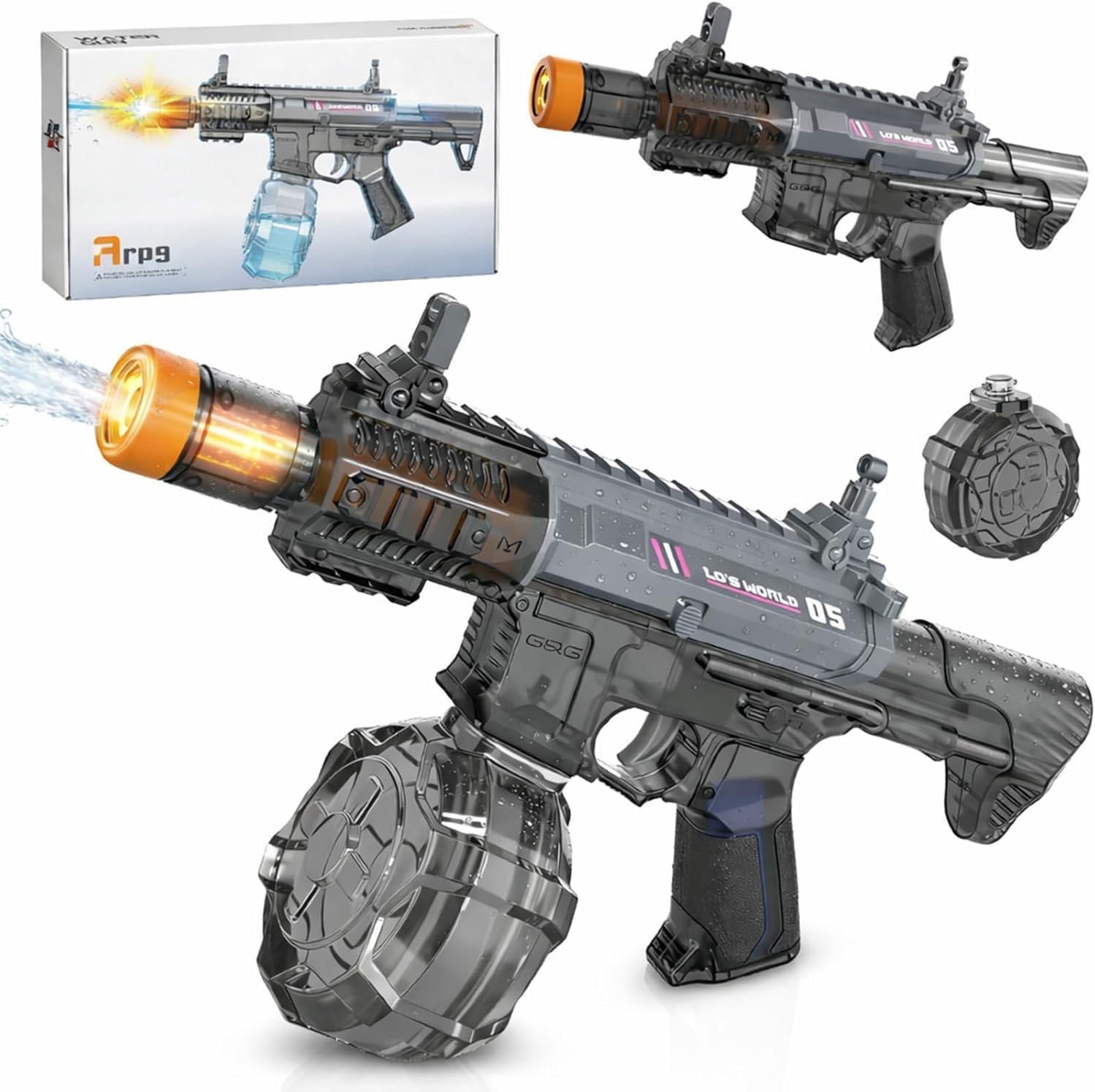 Detalle de Electric Water Gun for Kids: Automatic 8m Range Blaster with Large Tank and LED Muzzle