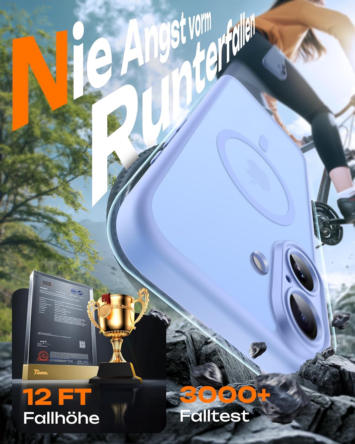 Thumbnail 4 de TOCOL MagSafe Hülle für iPhone 17 mit Vollkameraschutz, Magnetring & 4-Schicht-Stoßdämpfung – hellblau