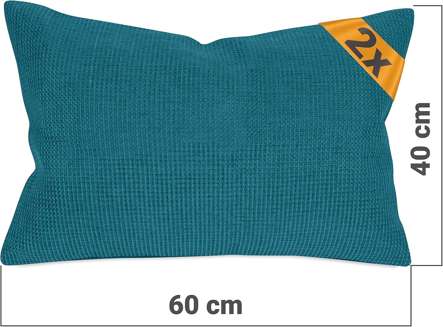 Thumbnail 2 de Npluseins Lot de 2 Housses de Coussin 40×60 cm – Motif texturé, pétrole