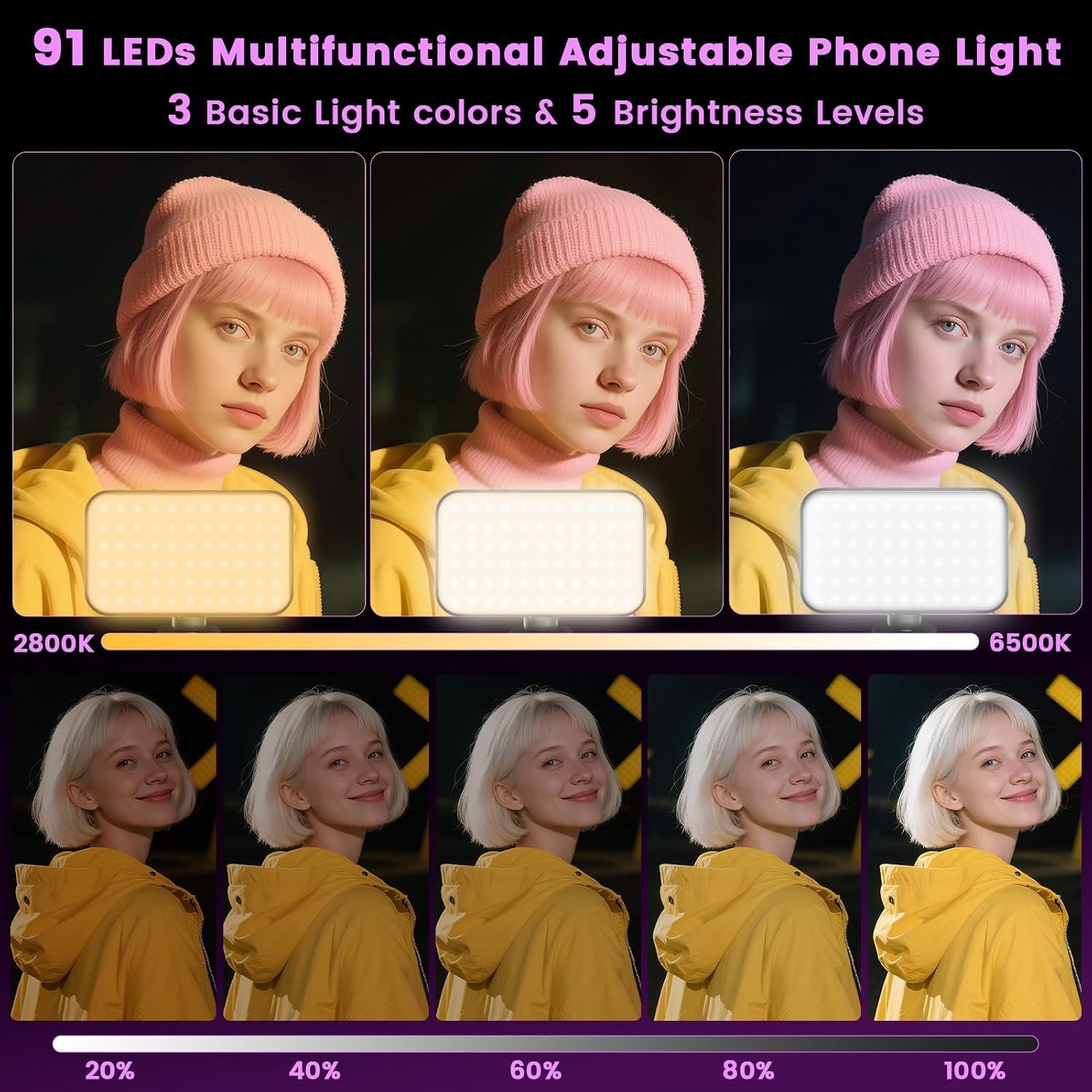 Thumbnail 1 de AIXPI 91 LED RGB Selfie Light 1000mAh