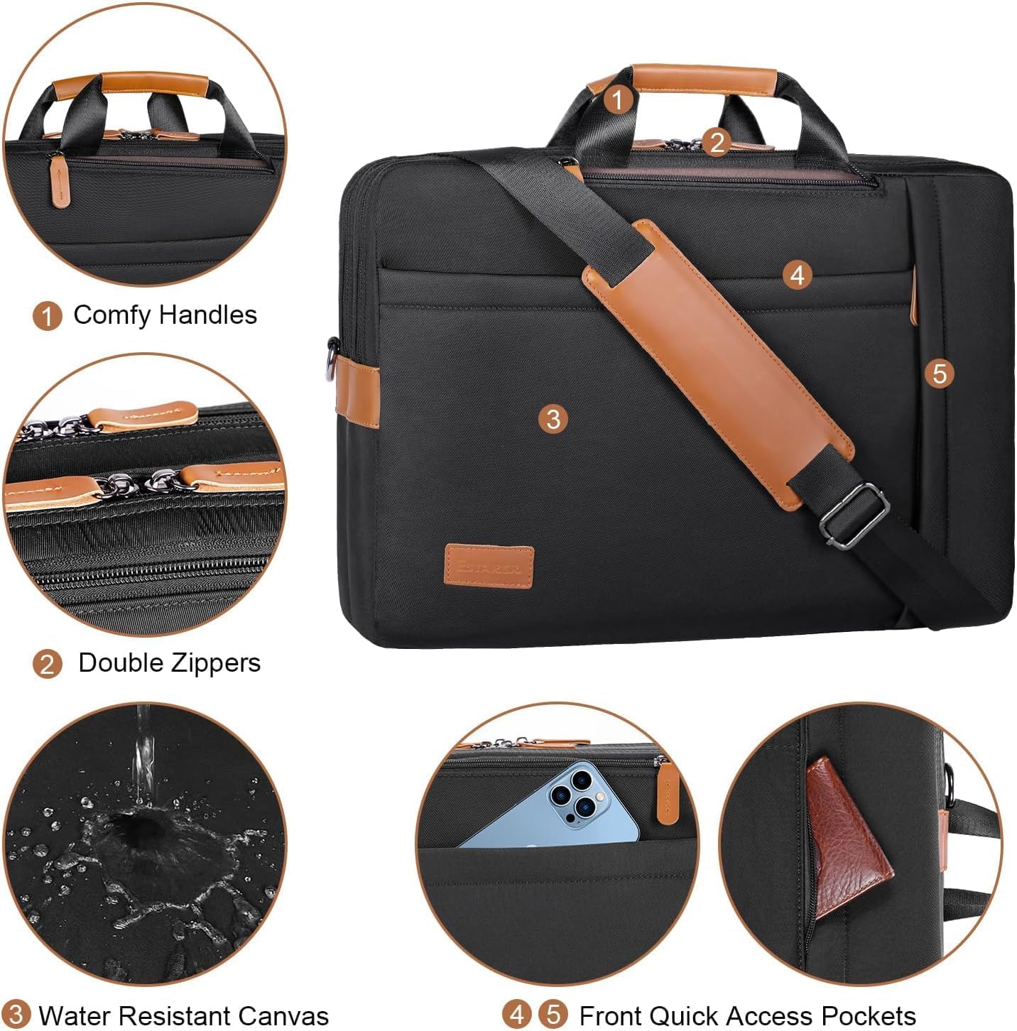 Detalle de Estarer Convertible Laptop Messenger Bag 17-17.3 Inch: A Versatile Work Companion