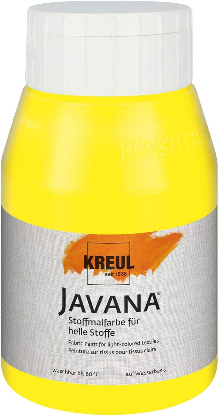 Detalle de KREUL 90511 Javana Stoffmalfarbe für helle Textilien – 500 ml in Weiß