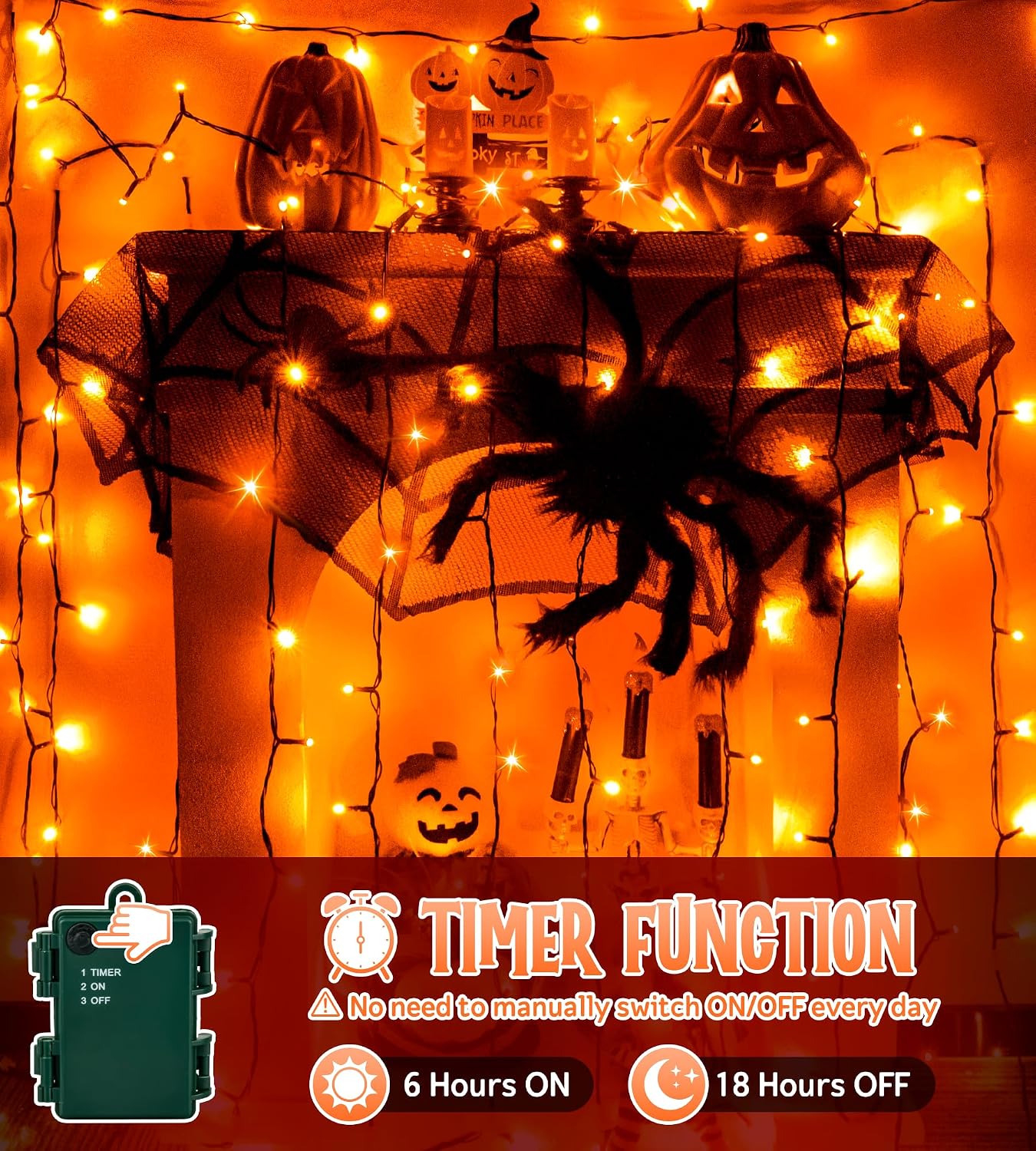 Detalle 2 de Halloween Outdoor String Lights, 39 ft