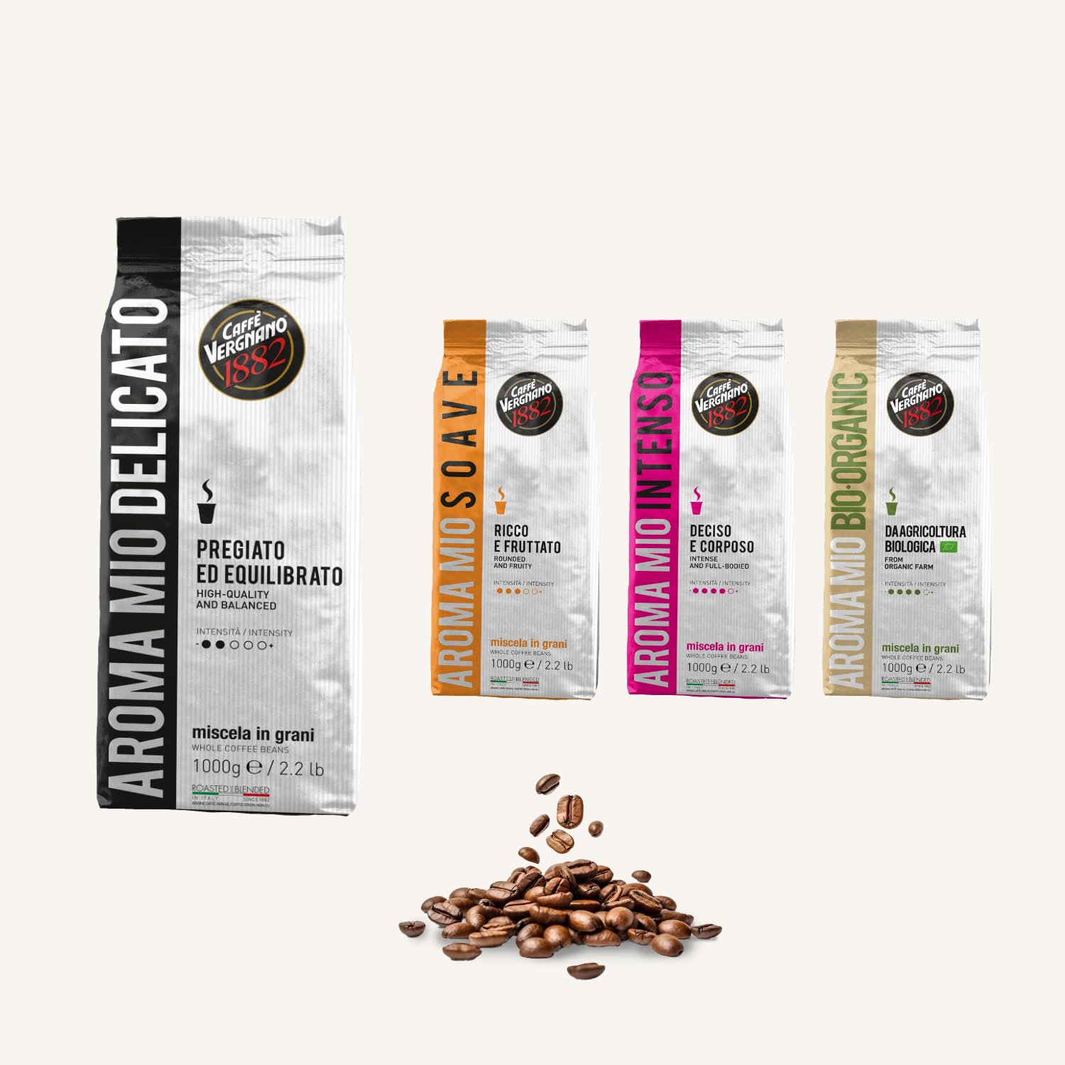 Thumbnail 1 de Caffè Vergnano 1882 Aroma Mio Delicato (Mild) – Kaffeebohnen 1 kg