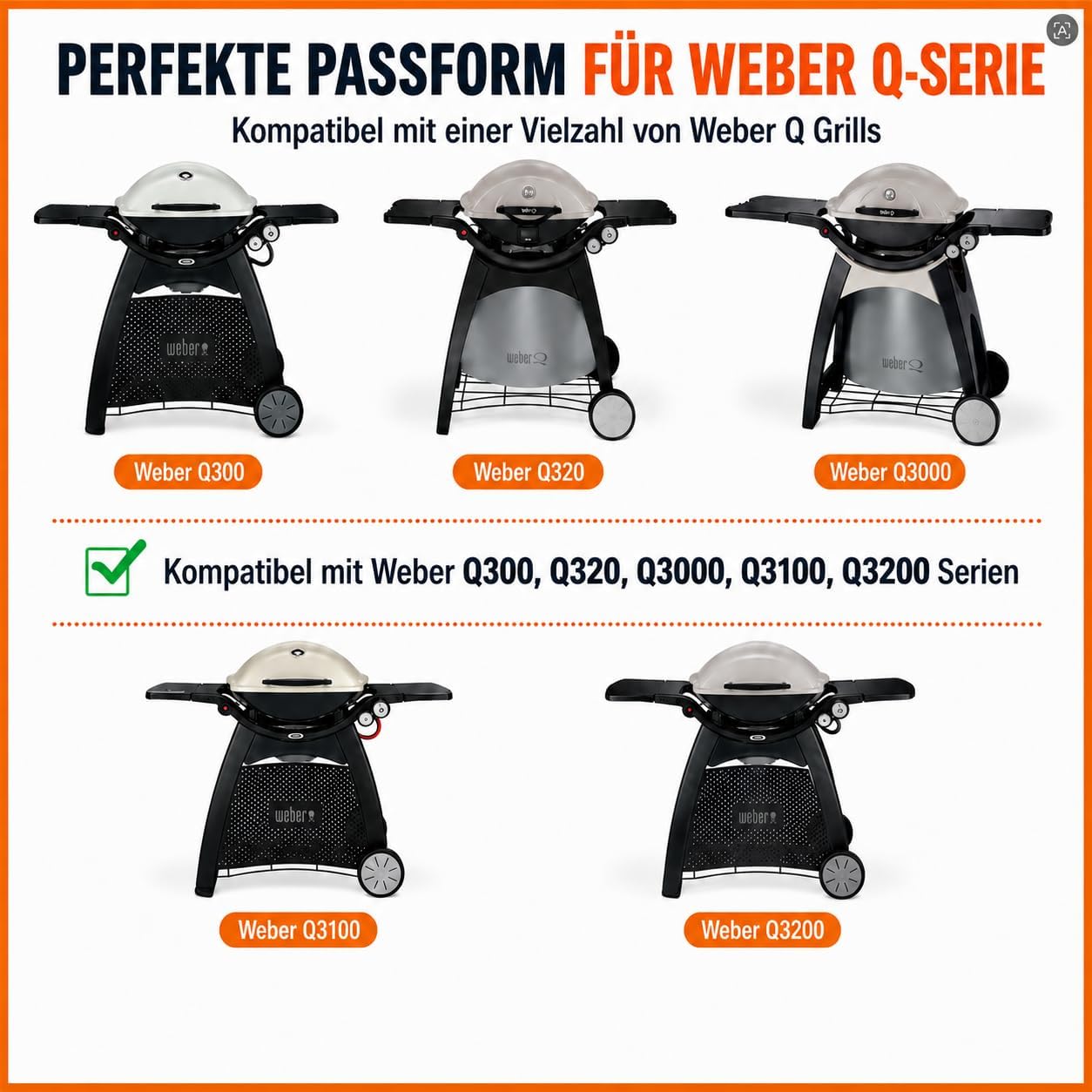 Thumbnail 6 de Uniflasy 7646 Grillrost Gusseisen 45,2 x 32 cm – 2er-Set, passgenau für Weber Q300/Q320/Q3000/Q3100/Q3200
