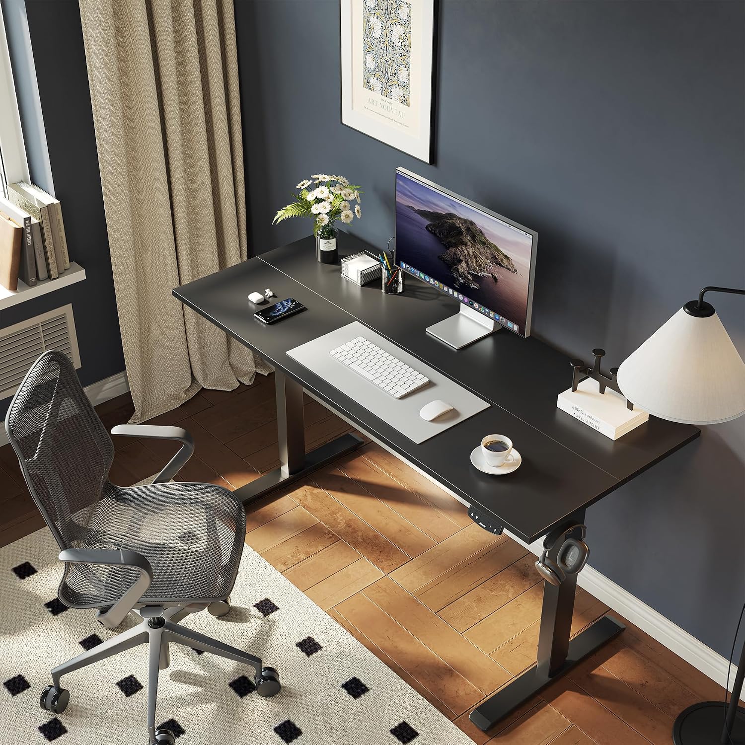 Thumbnail 3 de Agilestic Electric Standing Desk: 60 x 24 Inches, Height Adjustable with Memory Presets