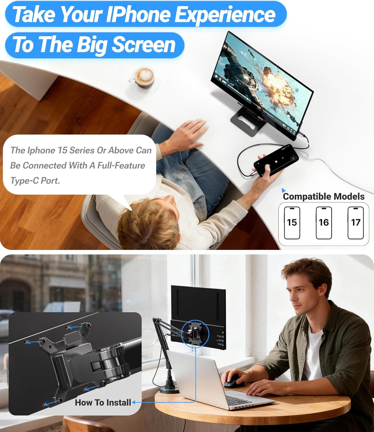 Thumbnail 6 de Ingnok Portable Monitor 15.6 Inch Ultra Slim