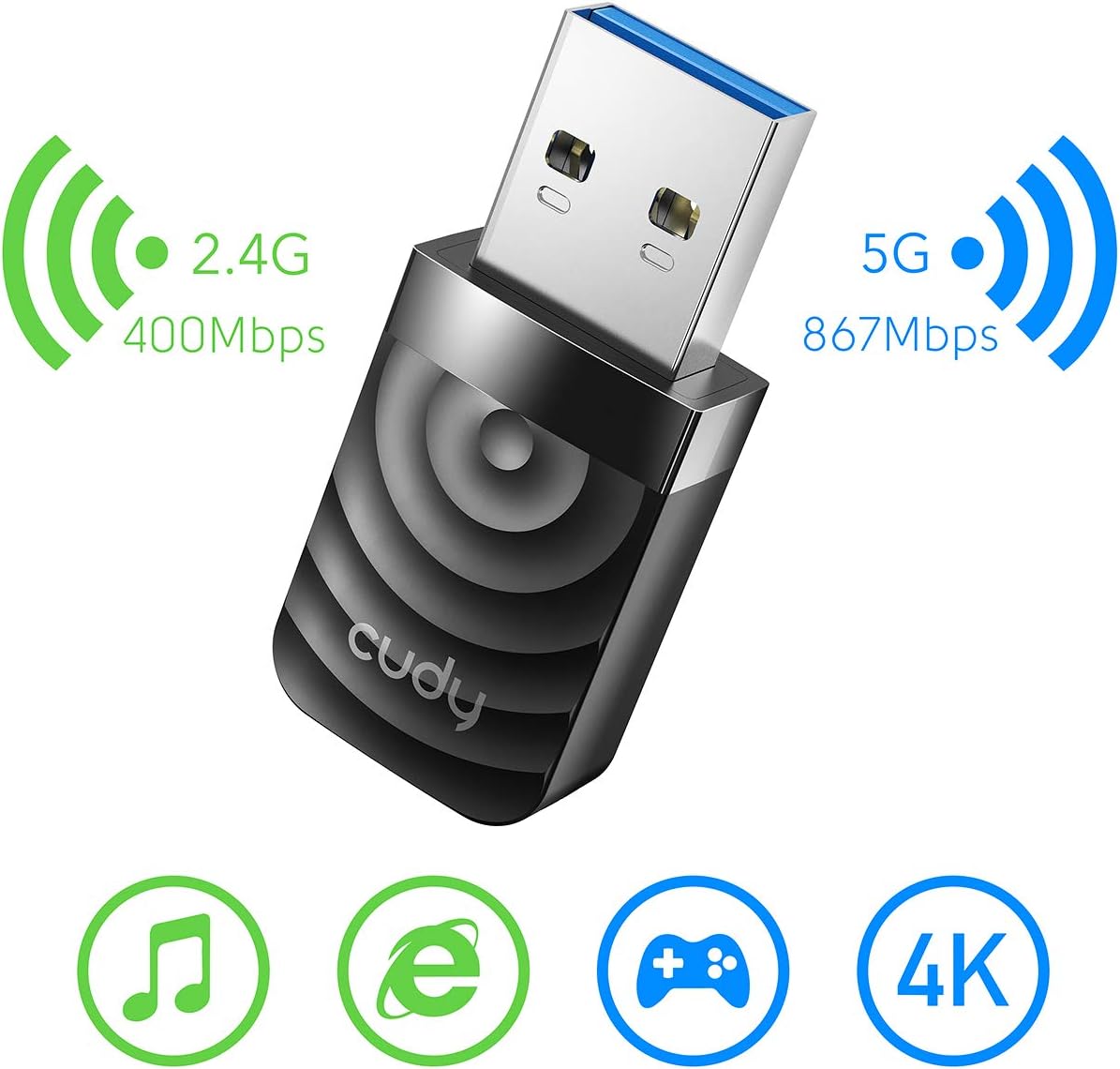 Detalle 2 de Cudy AC1300 WiFi USB 3.0 1300 Mbps