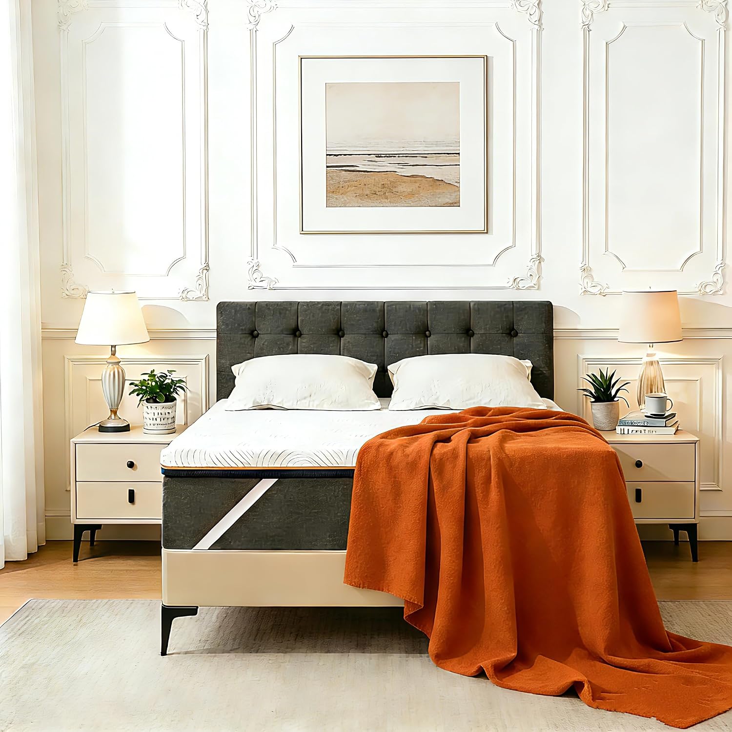 Detalle de Solviente Surmatelas Mémoire de Forme 80x190 cm – 7,5 cm de mousse mémoire et mousse froide, topper ergonomique respirant avec housse hypoallergénique amovible et lavable