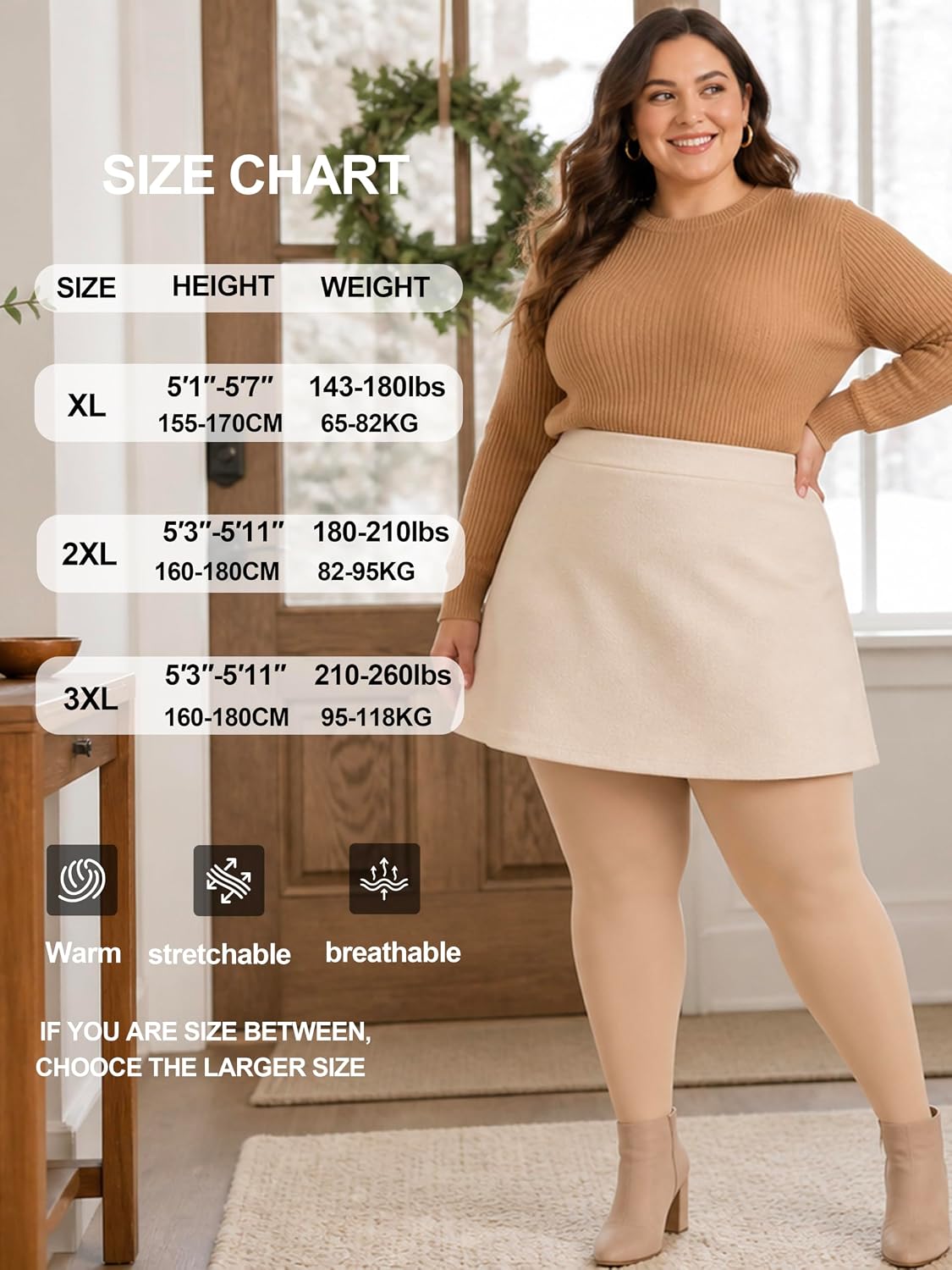 Detalle 2 de CozyWow Fleece-Lined Tights XL–3XL