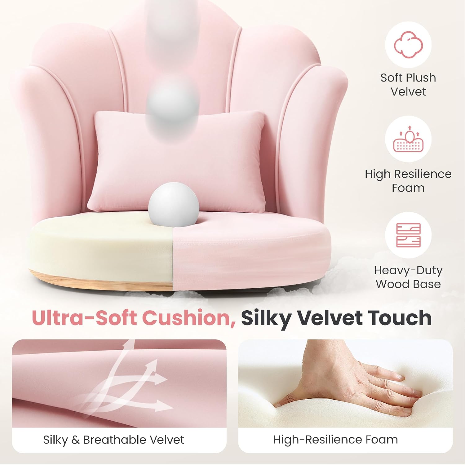 Detalle de BestGlory Vanity Chair, Velvet