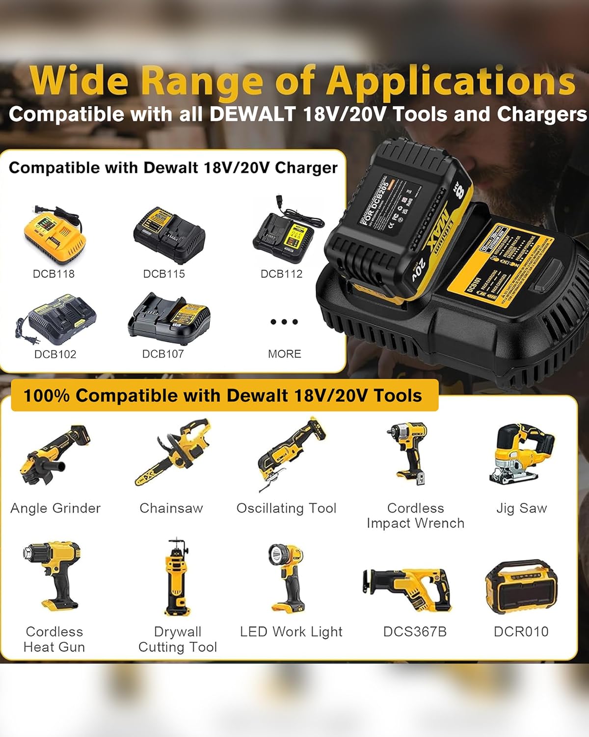 Thumbnail 6 de 18V 5.0Ah DCB182 battery replacement