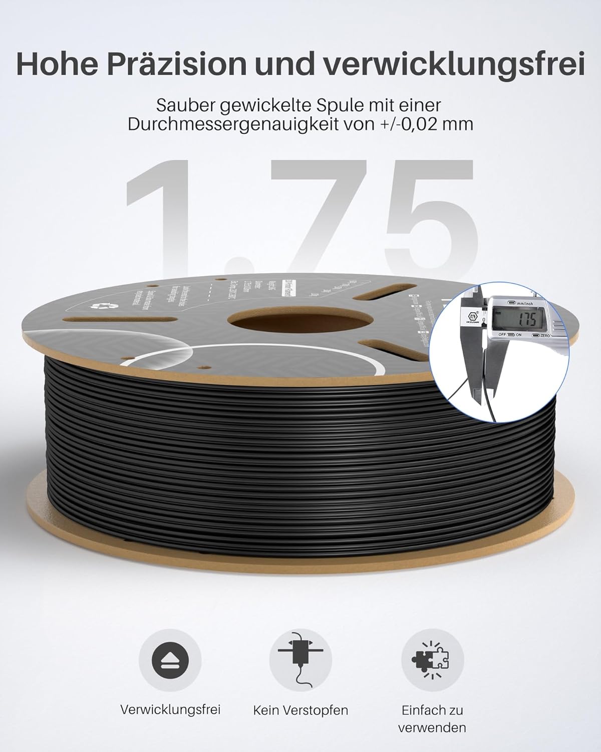 Thumbnail 4 de ELEGOO PETG PRO Filament 1,75 mm Weiß – 1 kg, zuverlässiges Zähigkeitsfilament für stabile Drucke