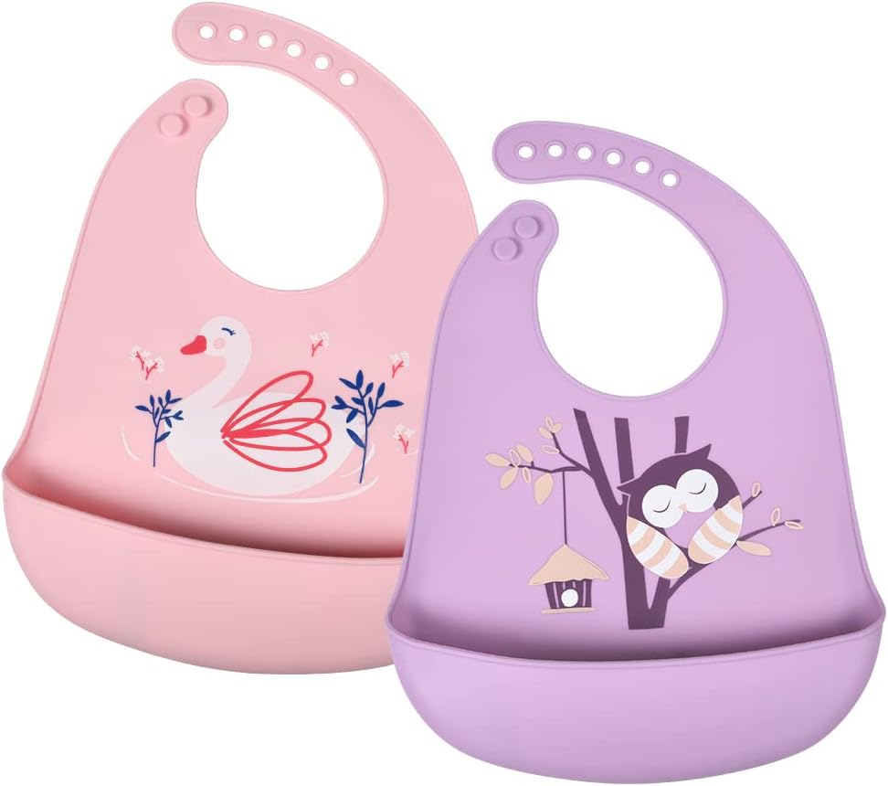 Vicloon Bavaglini Silicone 2 pezzi per neonati