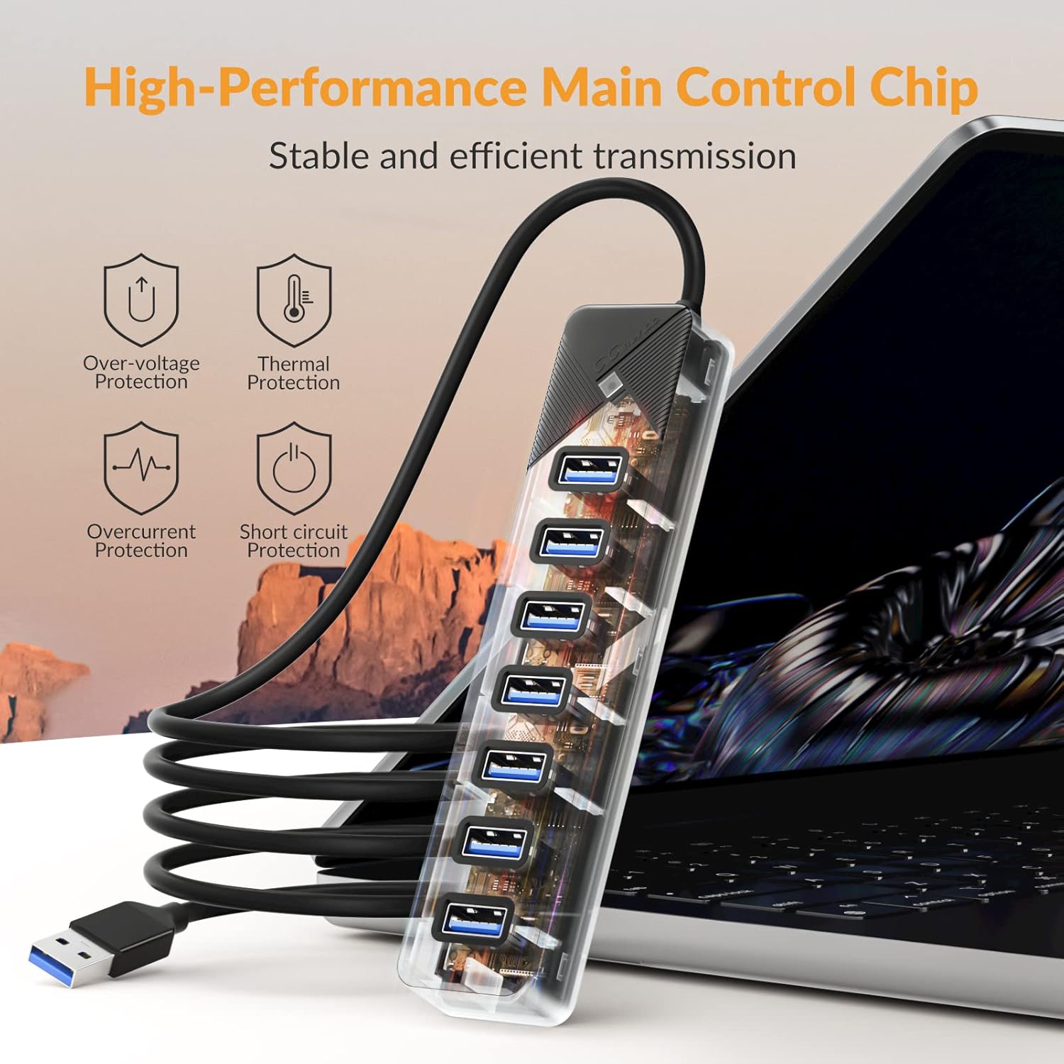 Detalle 2 de GiGimundo PG7U USB Hub 7-Port