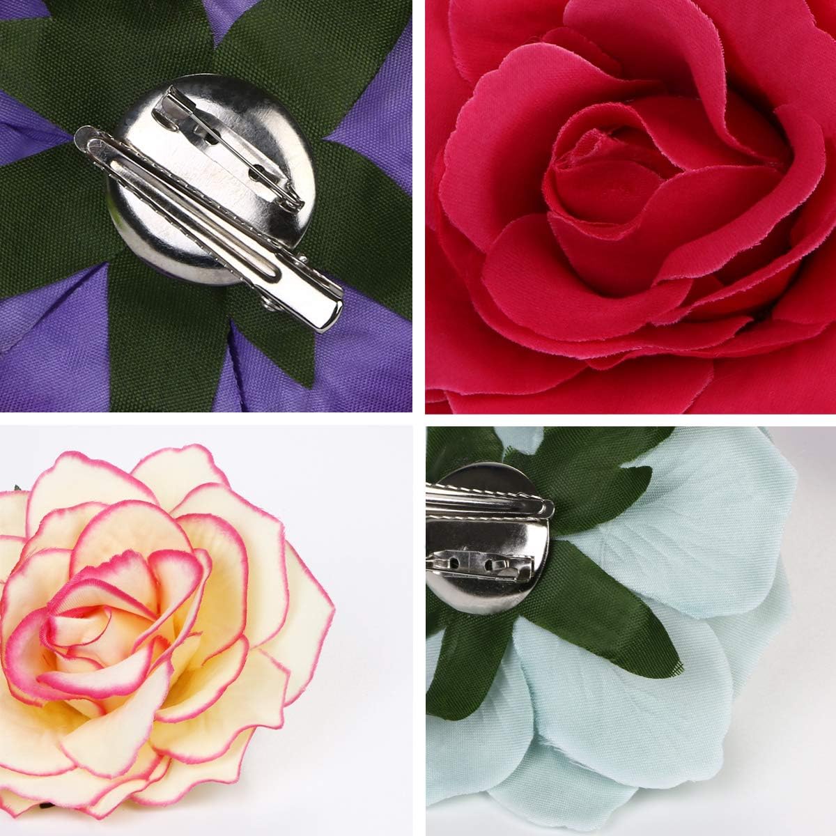 Detalle 2 de URAQT Barrette Fleur avec pinces à cheveux (lot de 10) multicolores