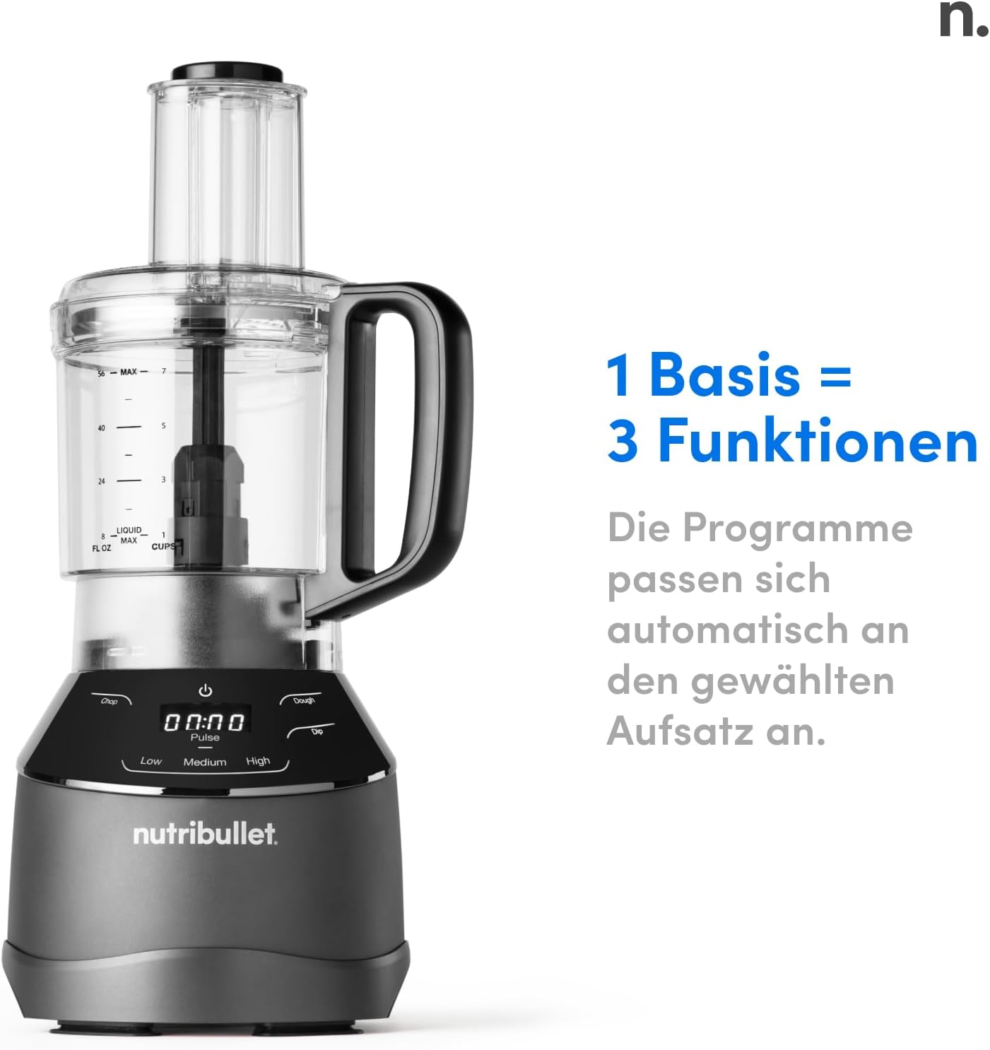 Thumbnail 3 de NutriBullet Full Size Blender Combo NBF580B – Mixer & Zerkleinerer mit 1,89-l-Krug und 1200-Watt-Antrieb (schwarz)