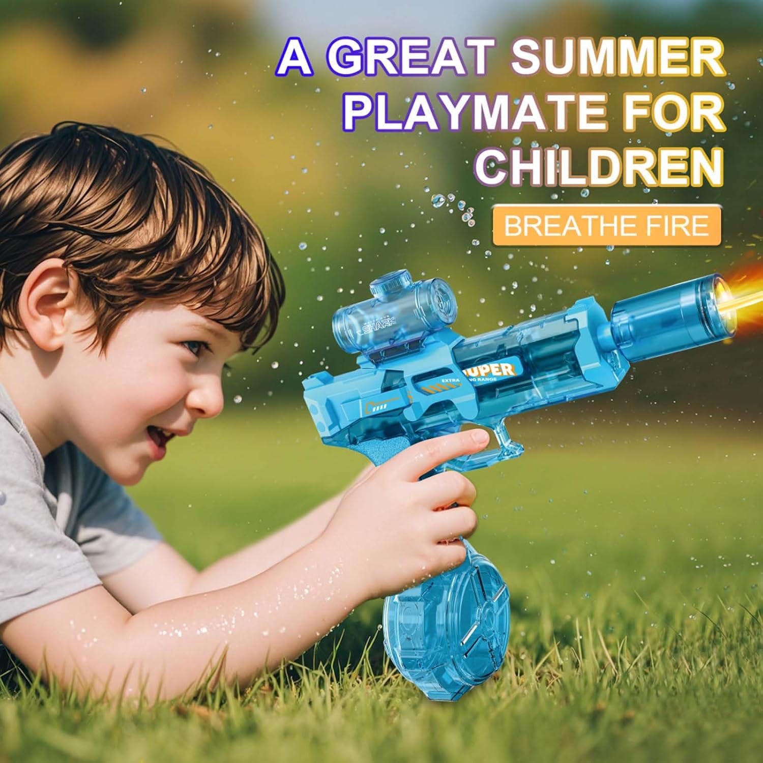 Detalle de Electric Water Guns: High-Volume, Long-Distance Water Pistols with LED Lights (Blue)