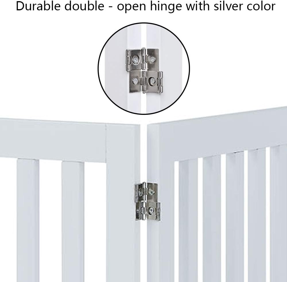 Thumbnail 6 de unipaws Freestanding Dog Gate (Foldable Pet Fence) – White, 4 Panels, 61cm Height