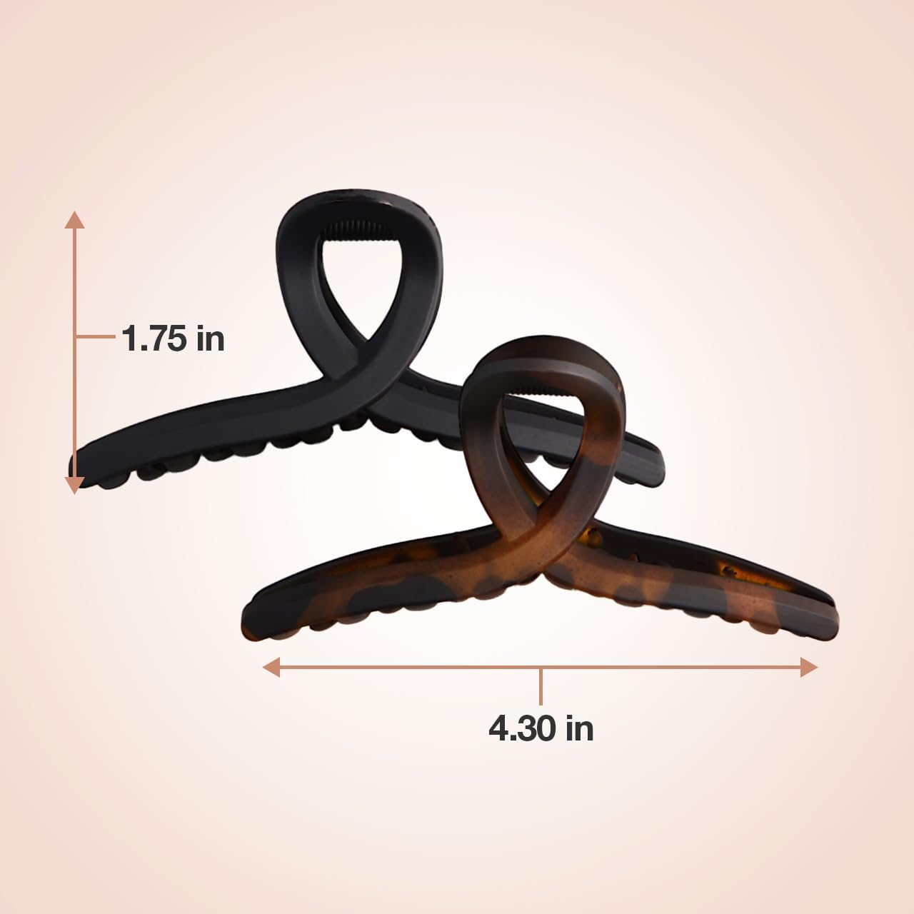 Thumbnail 1 de Kitsch Large Hair Claw Clips, Tortoise & Black, 2-Piece Matte Set