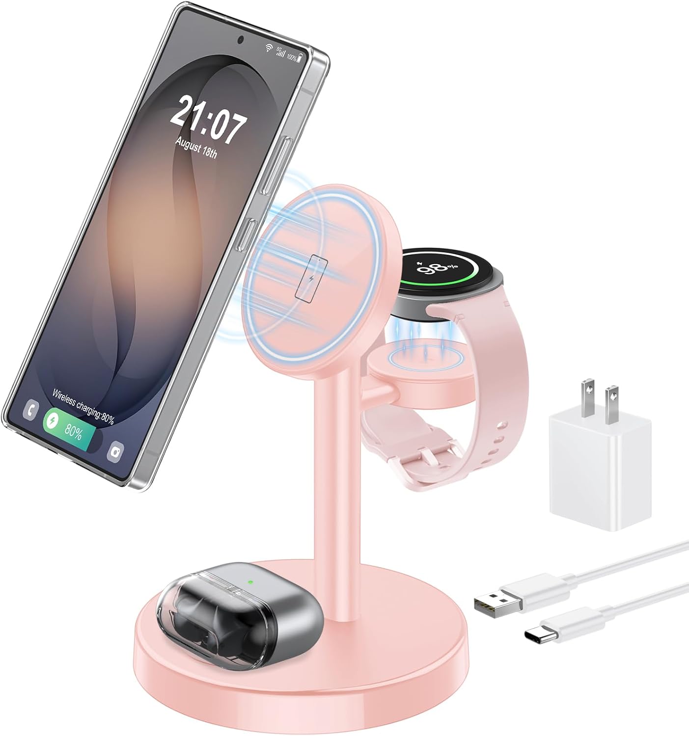 Detalle de Aeinidi 3-in-1 Wireless Charger 15W