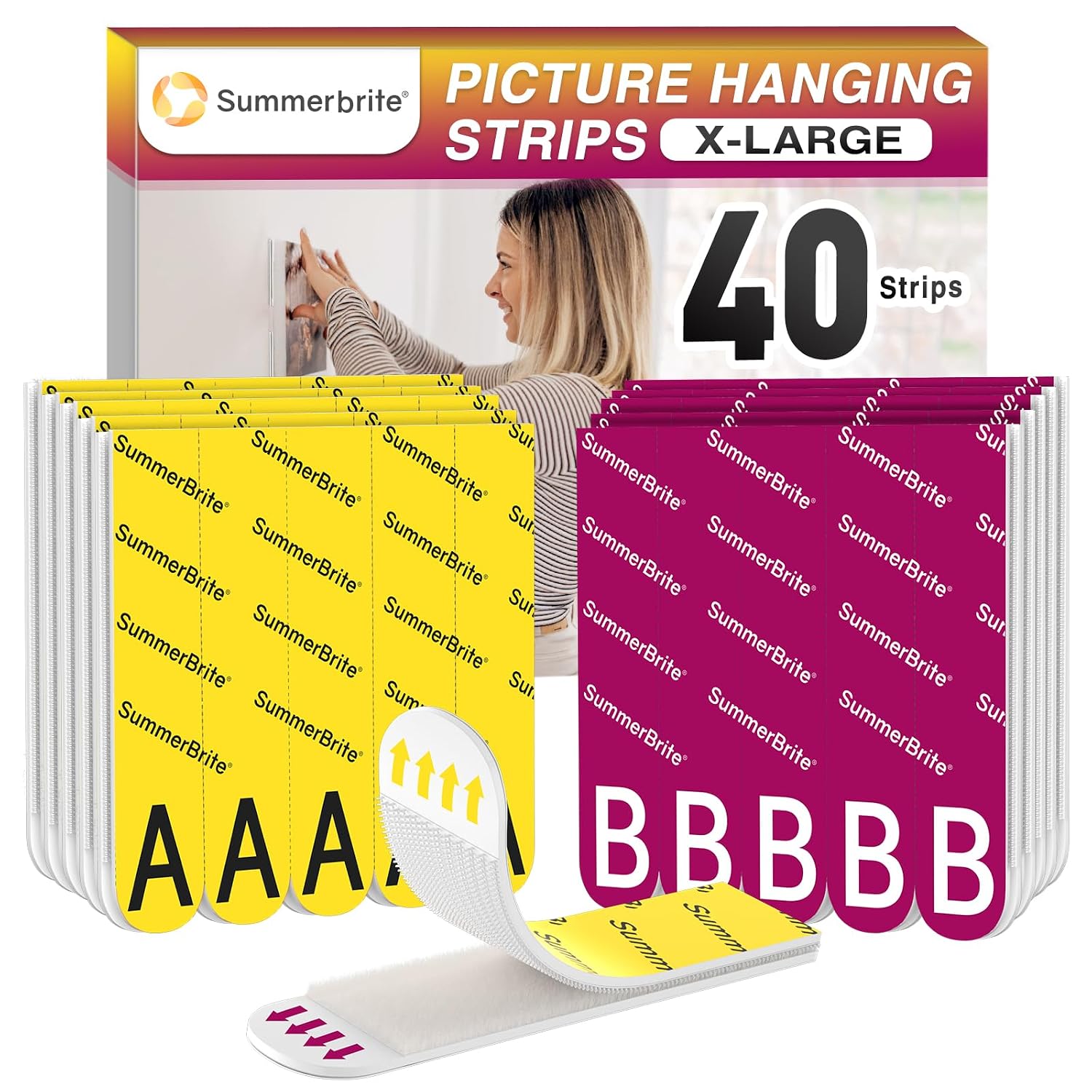 Detalle de Summerbrite Tiras Adhesivas XL 40 unidades 6,8 kg