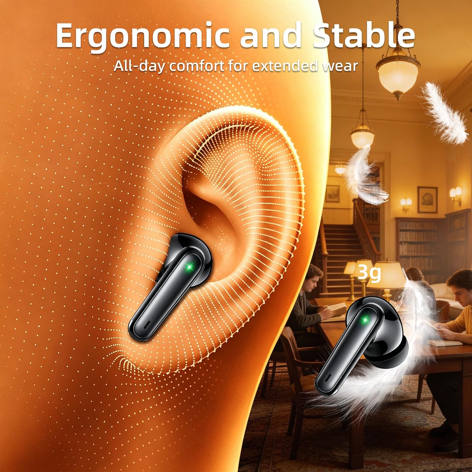 Thumbnail 6 de 14.2mm HiFi Wireless Earbuds with ENC AI Chip, Bluetooth 6.0, IPX7, 100h Playtime