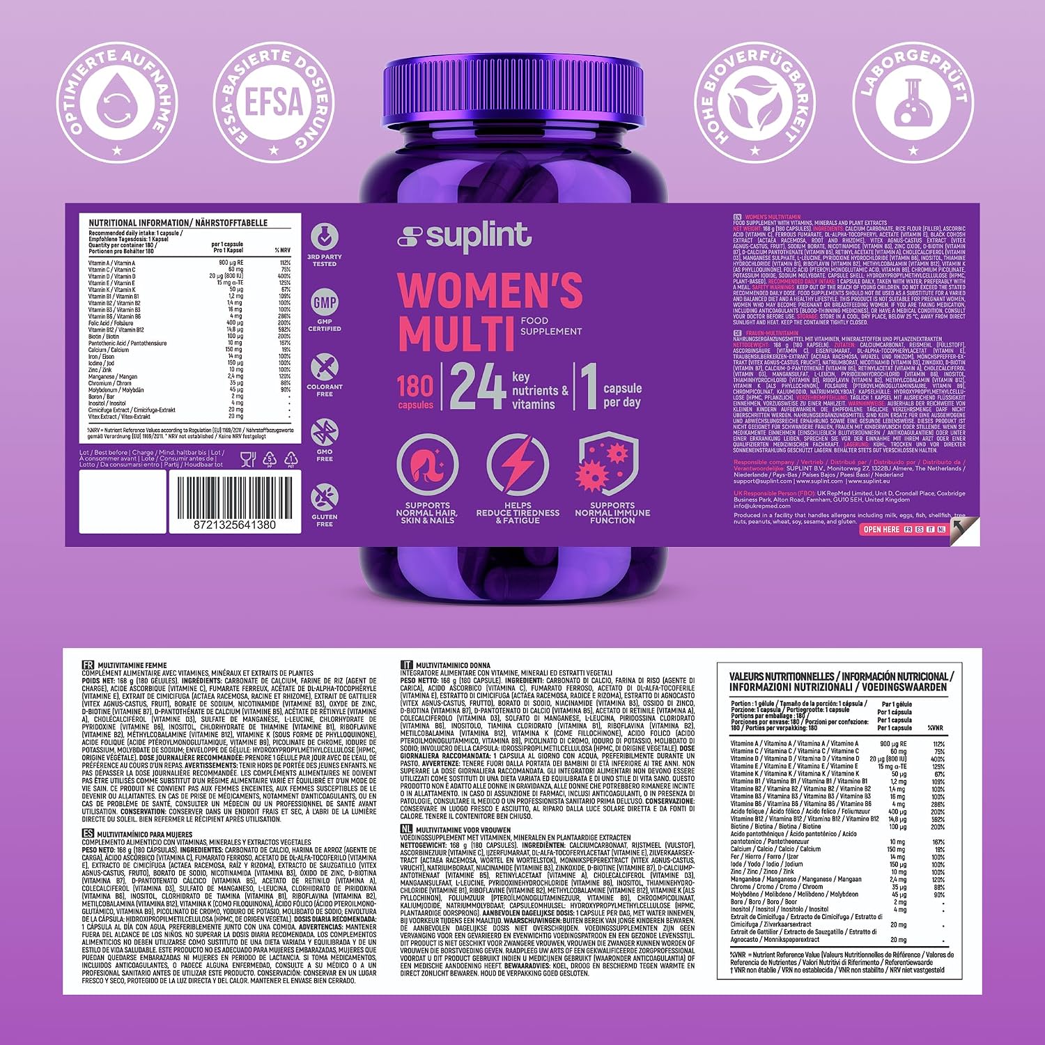 Thumbnail 6 de SUPLINT Multivitamin 180 Kapseln für Frauen